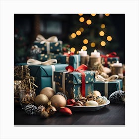 Elegant Christmas Gift Boxes Series023 Canvas Print