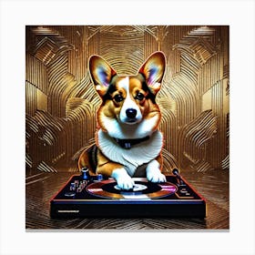 Corgi Dj 4 Canvas Print