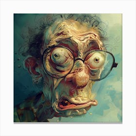 Old Man With Glasses Canvas Print