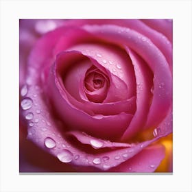 A Close Up Of A Delicate Rose On A Vibrant Flower Petal, Showcasing Its Reflective Surface And Intri Canvas Print