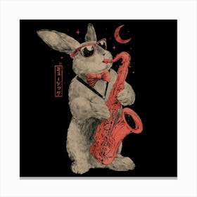 Jazz Bunny - Music Rabbit Saxophone Canvas Print