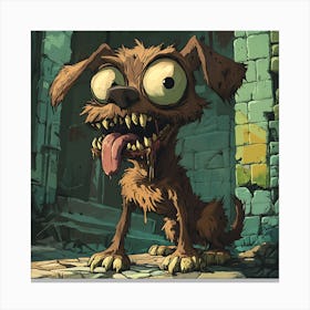 Vintage 80s Nightmarish Dog 11 Canvas Print