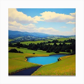 Pond In The Countryside Canvas Print