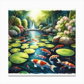 Koi Pond 1 Canvas Print