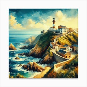 Lighthouse On The Cliff 3 Canvas Print