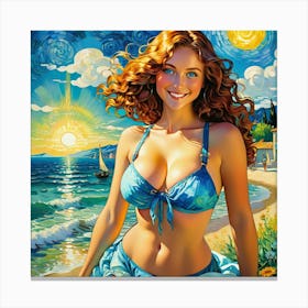 Girl On The Beachgui Canvas Print