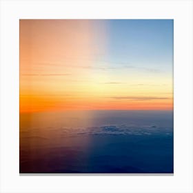 An Abstract Art Of The Stratosphere Where The Horizon Blurs The Line Between An Orange Sunrise And (5) Canvas Print