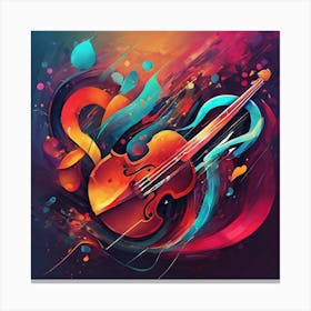 Abstract Violin Painting Canvas Print