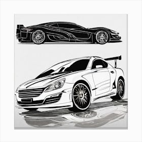 Two Racing Cars Canvas Print