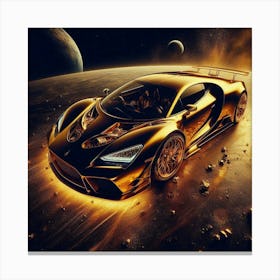 Golden Bugatti Canvas Print