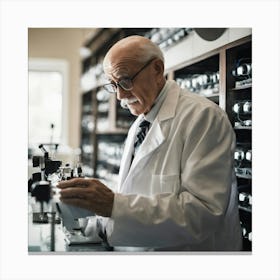 Old Man In A Lab Canvas Print