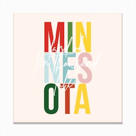 Minnesota Land Of Ten Thousand Lakes Color Canvas Print
