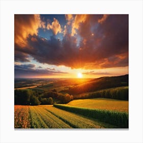 Sunset In The Countryside 51 Canvas Print