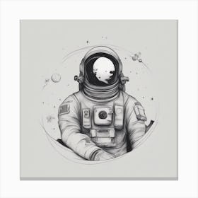 Astronaut In Space on a white background Canvas Print