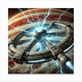 A Sci Fi Depiction Of A Ring Like Station Canvas Print