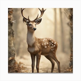 Deer In The Woods Canvas Print