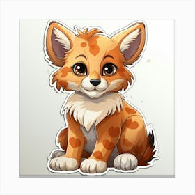 Cute Fox Sticker 2 Canvas Print