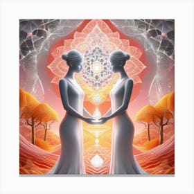 Two Women Holding Hands Canvas Print