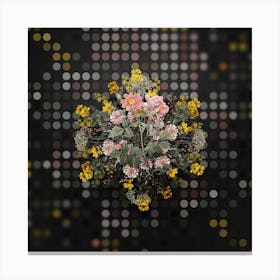 Vintage Lady Monson Rose Bloom Flower Wreath on Dot Bokeh Pattern n.0499 Canvas Print