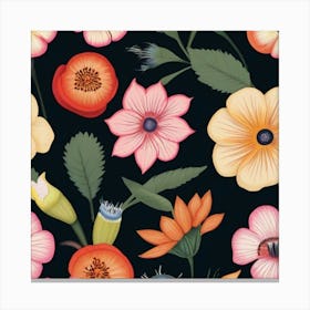 Floral Seamless Pattern Canvas Print