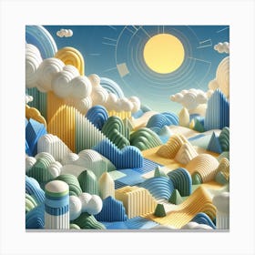 Geometric Art Landscape 3 Canvas Print