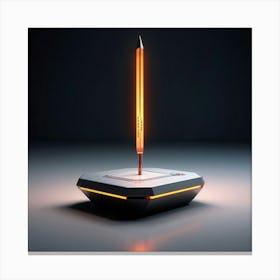 3d Model Of Computer Pointer In Mid Glow As If Clickable Hovering Over A Sleek Virtual Interface Wi (6) Canvas Print