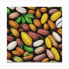 Seamless Pattern Of Pistachios 1 Canvas Print