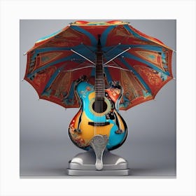 Guitar With Umbrella 5 Canvas Print