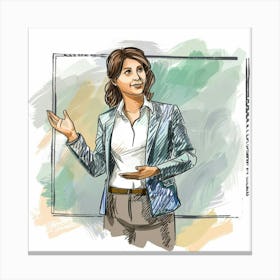 Businesswoman Presenting Canvas Print