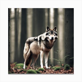 Wolf In The Forest 10 Canvas Print