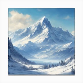 Snowy Mountains Canvas Print