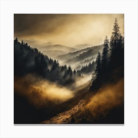 Abstract Golden Forest (30) Canvas Print