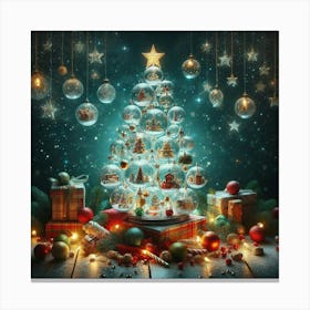 Christmas Tree In Glass Balls Canvas Print