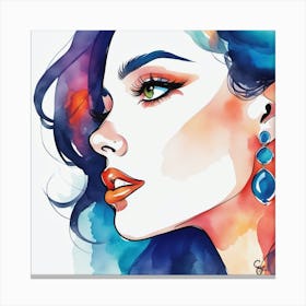 Watercolor Of A Woman 6 Canvas Print