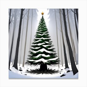 Christmas Tree In The Forest 61 Canvas Print