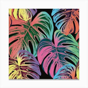 Leaves Tropical Jungle Pattern Canvas Print