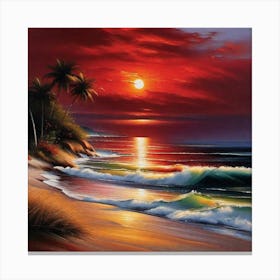 Sunset At The Beach 225 Canvas Print