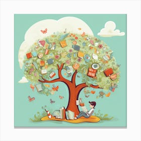 Tree Of Books Canvas Print