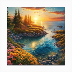 Sunset By The Sea Canvas Print