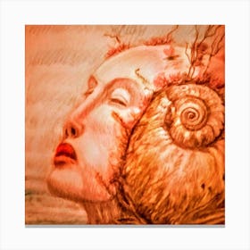 Woman With A Shell Canvas Print