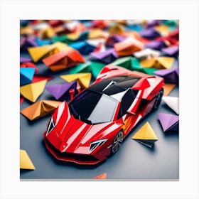 Origami Sports Car Canvas Print