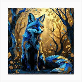 Blue Fox In The Forest 1 Canvas Print