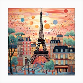 Paris At Sunset 1 Canvas Print