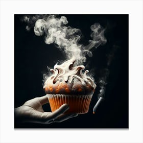 Cupcake With Smoke Canvas Print