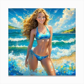 Beach Girl gh Canvas Print