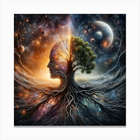 Psychedelic, Tree of Life, Psychology, Human, Space Canvas Print