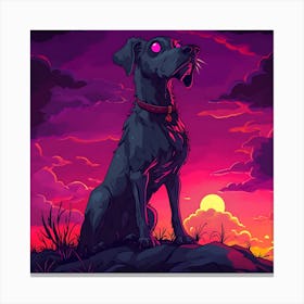 Vintage 80s Nightmarish Dog 9 Canvas Print