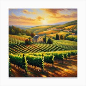 Sunset In Tuscany 2 Canvas Print