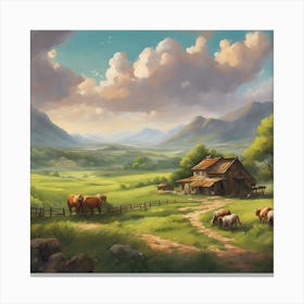 Barn In The Countryside Canvas Print