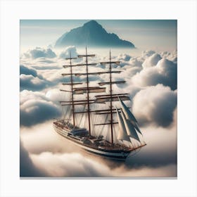 Sailing Ship In The Clouds 2 Canvas Print